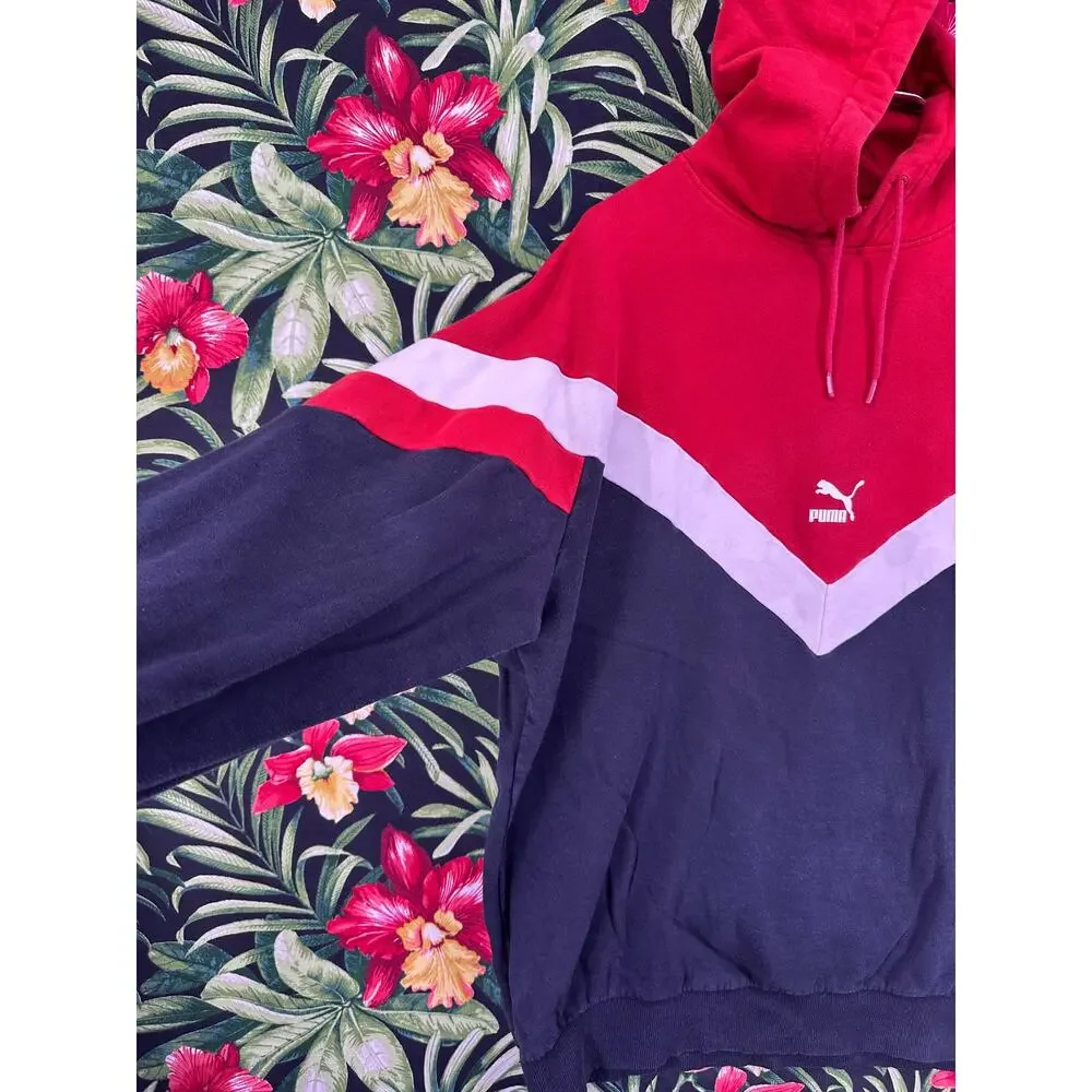 Vintage PUMA Iconic MCS Hoodie Tricolor Size XL